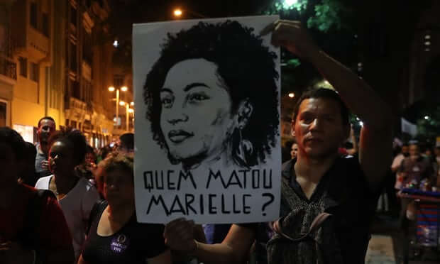 Manifestação no Rio em memória de Marielle Franco em março.
